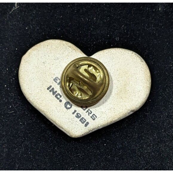 Vintage 80s Earthy Endeavors Heart Floral Joyce Pin - Picture 2 of 3